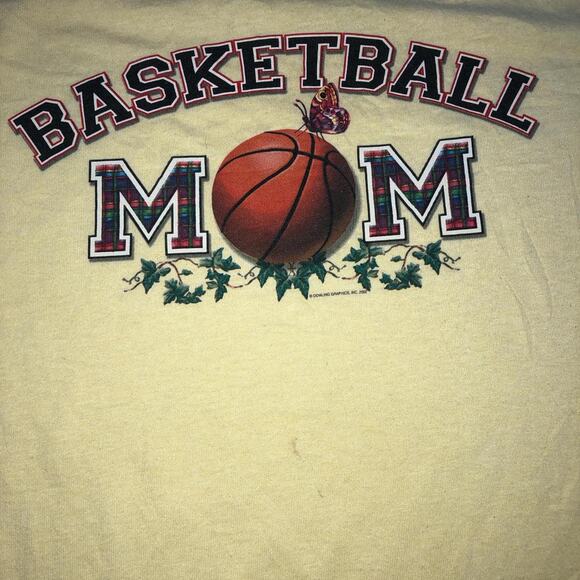 Pastel Yellow ‘Basketball Mom’ Graphic Tee - Picture 4 of 5